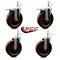 Service Caster 6 High Temp Phenolic Wheel Swivel 7/16'' Stem Caster Set 2 Total Lock Brake, 4PK SCC-GRTTL20S615-PHRHT-716138-2-S-2 - alternate 3